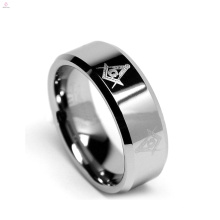 Anillo de tungsteno de carburo de 8 mm Freemason para hombre